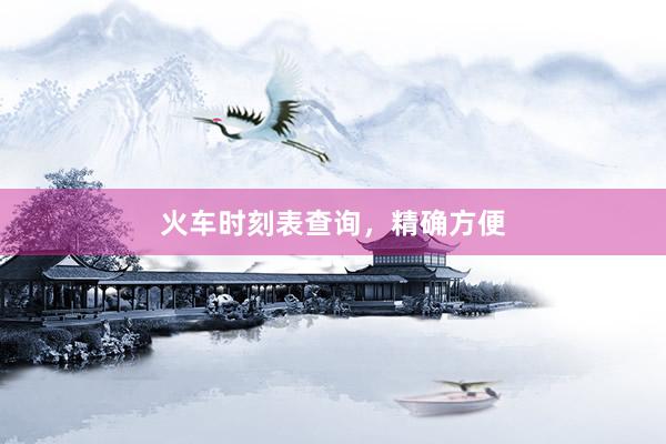 火车时刻表查询，精确方便