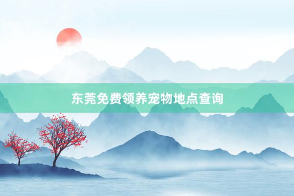 东莞免费领养宠物地点查询